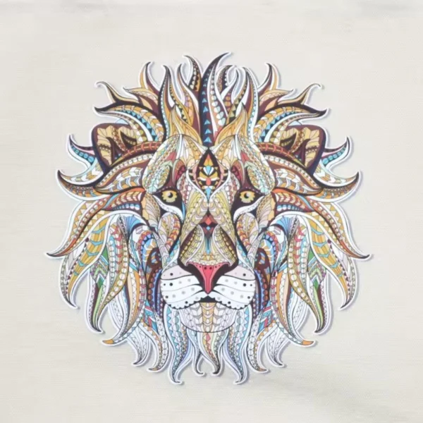 Unisex Shopping Tote Bag Custom Logo Printing Animals Lion Pattern Canvas Bag - Image 3