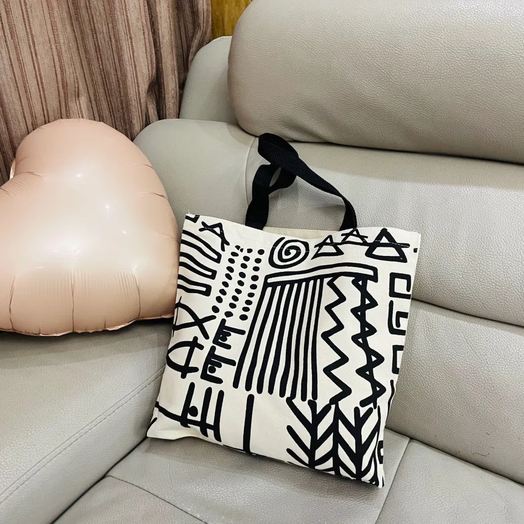 Vintage Canvas Bag Large Capacity Women&prime;s Fashion Striped Tote Shopping Bag