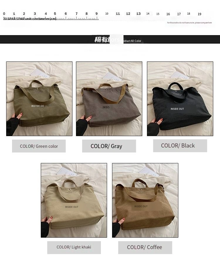 Vintage Canvas Shoulder Bag New Fashion Large Capacity Crossbody Bag Female Student Tote Bag for Class