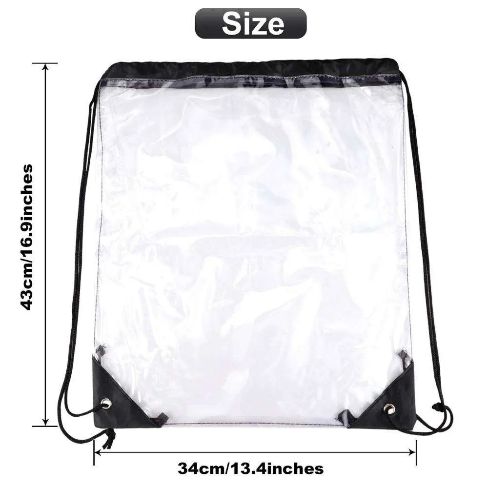 Waterproof Clear PVC Drawstring Bag Wholesale Custom Logo Plastic Clear Drawstring Backpack