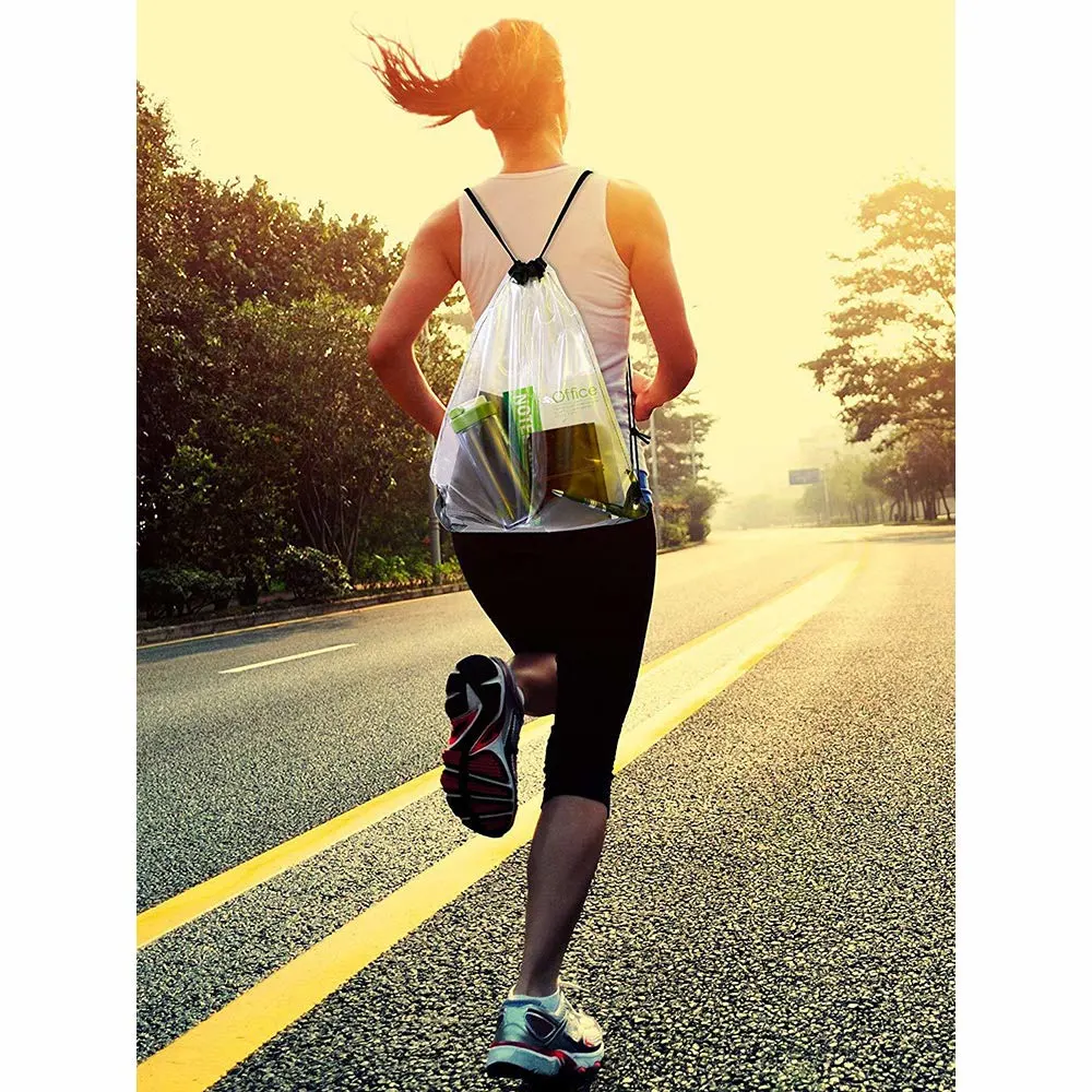 Waterproof Clear PVC Drawstring Bag Wholesale Custom Logo Plastic Clear Drawstring Backpack