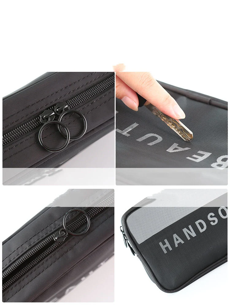 Waterproof Transparent Nylon Mesh Custom Logo Travel Kits Makeup Cosmetic Bag