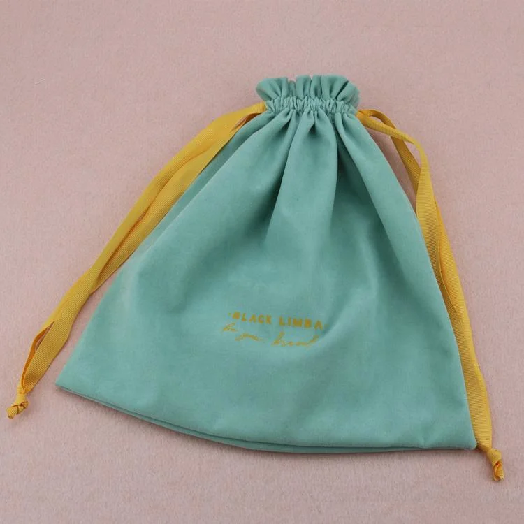 Wholesale Cheap Custom Cosmetic Bag Large Drawstring Velvet Bag