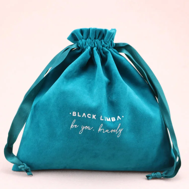 Wholesale Cheap Custom Cosmetic Bag Large Drawstring Velvet Bag