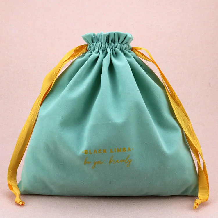 Wholesale Cheap Custom Cosmetic Bag Large Drawstring Velvet Bag