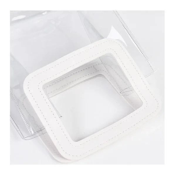 Wholesale Clear Plastic Gift Bags with Leather Handle Reusable Handbag Transparent PVC Plastic Gift Wrap Tote Bag - Image 5