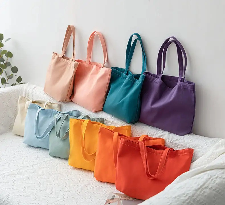 Wholesale College Reusable Grocery Shopping Cloth Bag Cotton Canvas Totes Bags