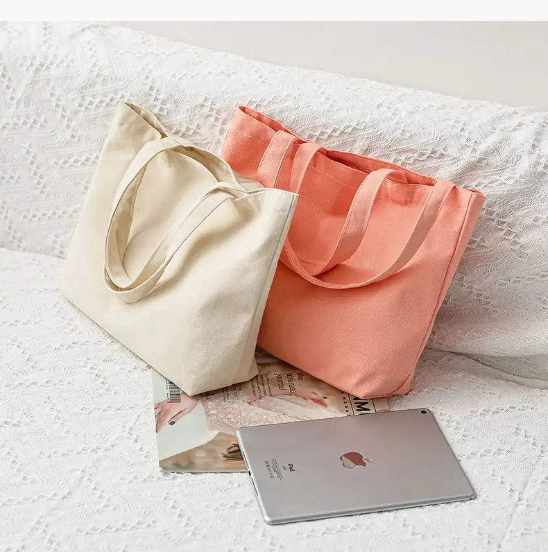 Wholesale College Reusable Grocery Shopping Cloth Bag Cotton Canvas Totes Bags - Image 2
