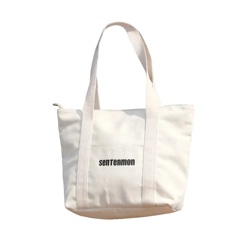 Wholesale Cotton Canvas White Blank Custom Logo Cotton Canvas Embroidered Tote Bag