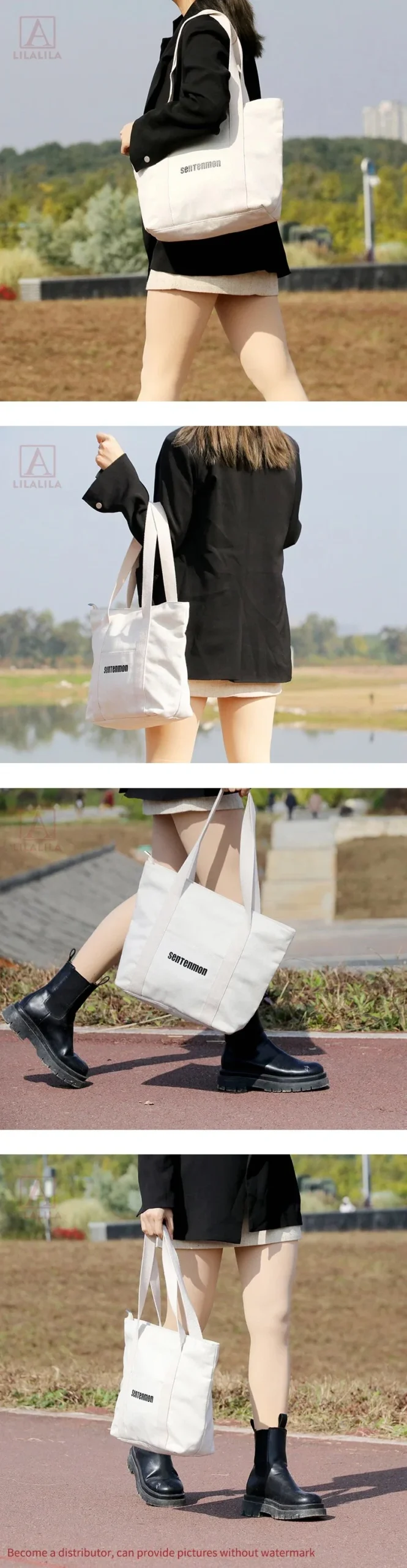 Wholesale Cotton Canvas White Blank Custom Logo Cotton Canvas Embroidered Tote Bag