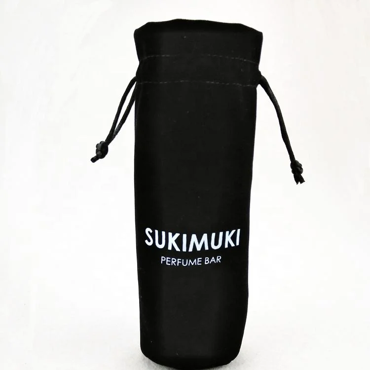 Wholesale Custom Black Velvet Pouch with Round Bottom Drawstring Perfume Bags