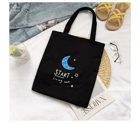 Wholesale Custom Canvas Bag New Women&prime;s Bag Large Capacity Single Shoulder Hand Canvas Printed Tote Bag