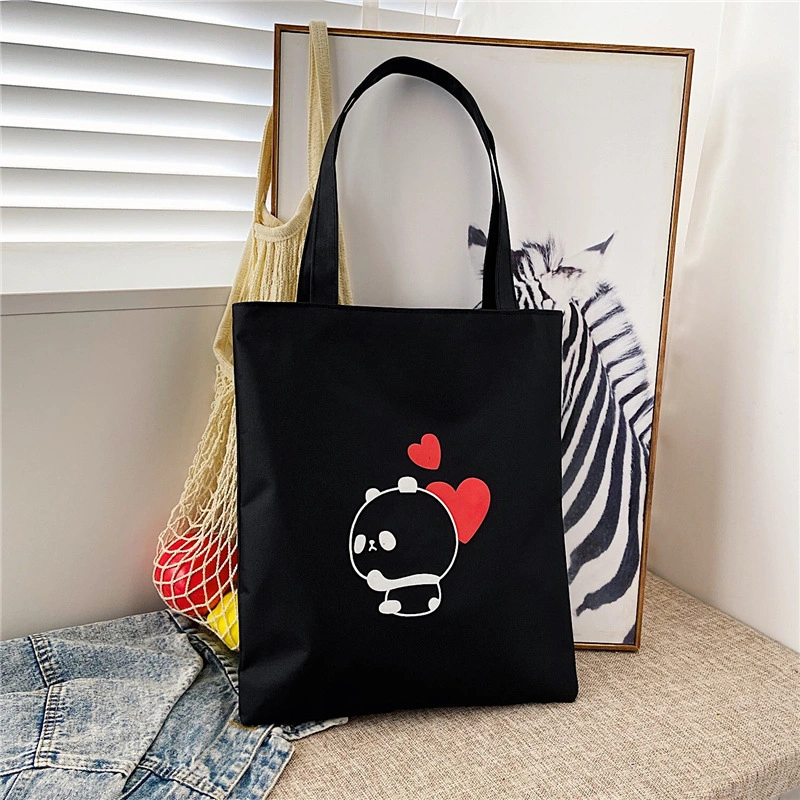 Wholesale Custom Canvas Bag New Women&prime;s Bag Large Capacity Single Shoulder Hand Canvas Printed Tote Bag