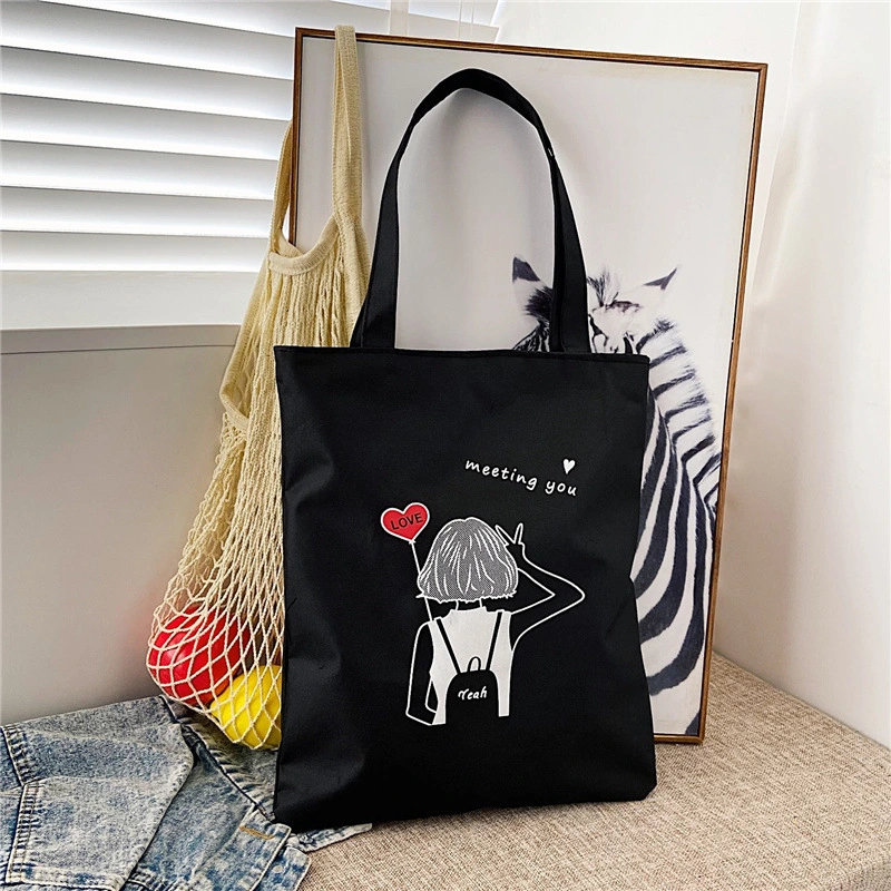 Wholesale Custom Canvas Bag New Women&prime;s Bag Large Capacity Single Shoulder Hand Canvas Printed Tote Bag