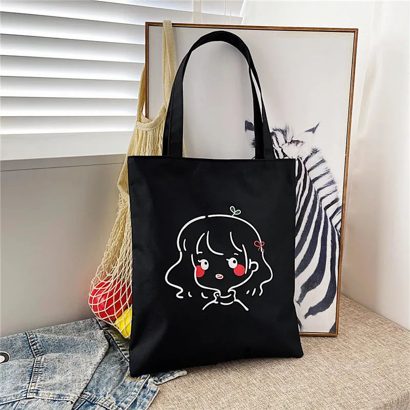 Wholesale Custom Canvas Bag New Women&prime;s Bag Large Capacity Single Shoulder Hand Canvas Printed Tote Bag