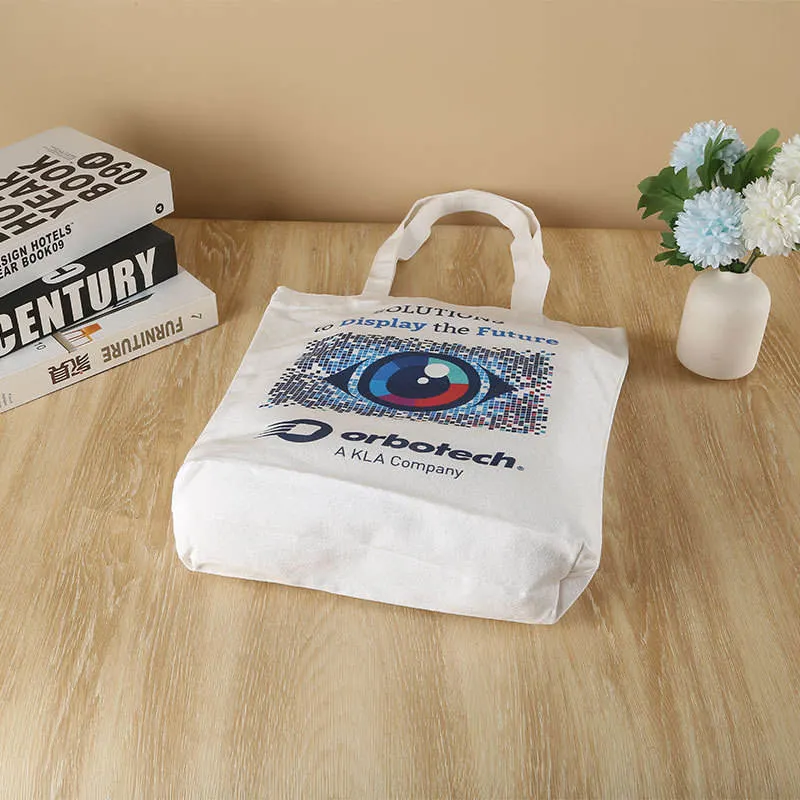 Wholesale Custom Cotton Canvas Tote Bag Printed Reusable Blank Cotton Shopping Bag Cotton Tote Bag with Logo