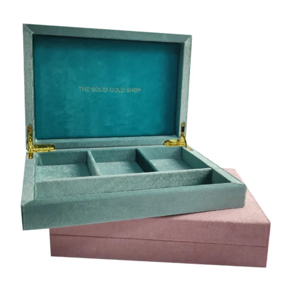 Wholesale Custom Gold Foil Stampimg Logo Luxury Wood Velvet Displaying Jewelry Box - Image 3