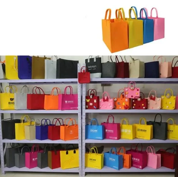 Wholesale Custom Logo DIY Creative Recycled Shopping Home Storage Travel Outdoor Dining Portable Multicolor Felt Bag