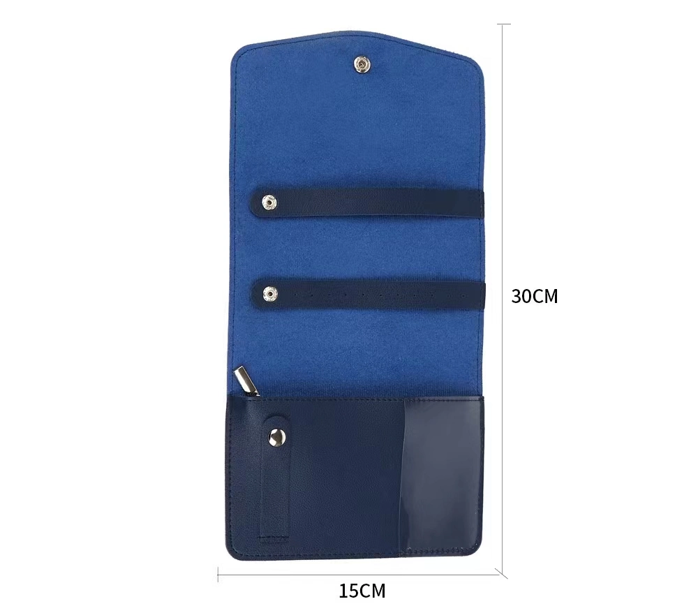Wholesale Custom Logo Envelope Portable Jewelry Box Organizer PU Leather Travel Small Jewelry Case Bracelet Storage Holder Boxes Gifts