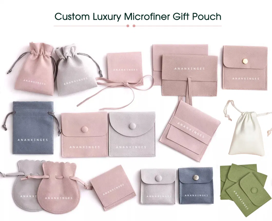 Wholesale Custom Logo Jewellery Drawstring Bag Pouch Multifunction Suede Microfiber Jewelry Bag Packaging Jewelry Pouch