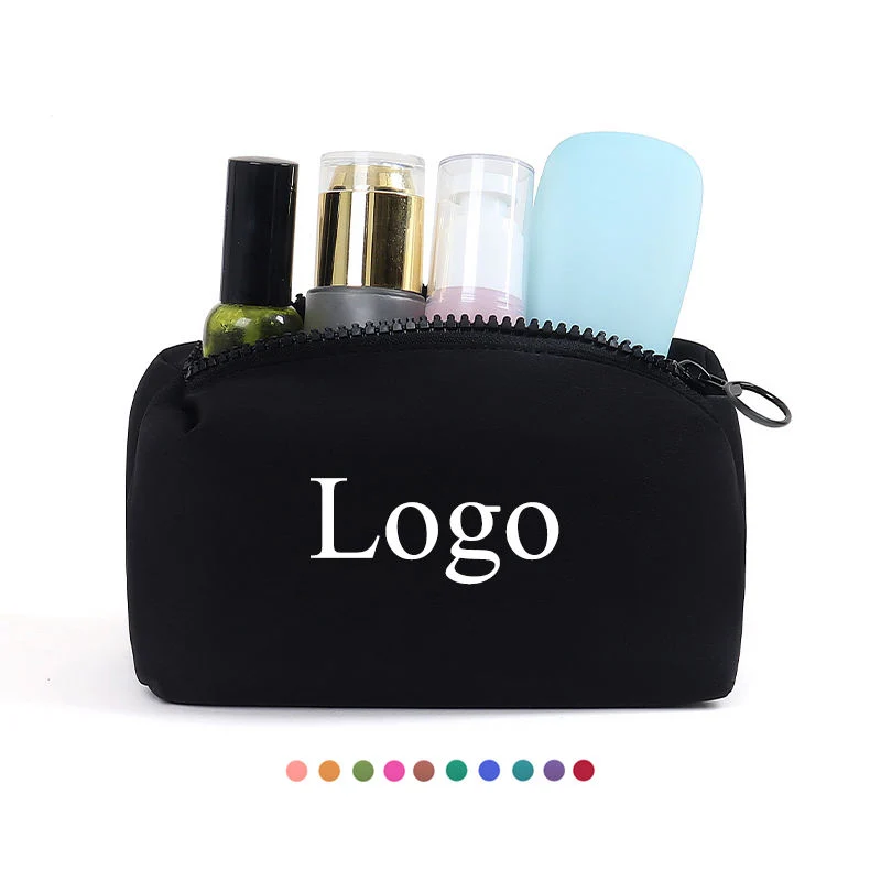 Wholesale Custom Logo Portable Eco Neoprene Pouch Makeup Cosmetic Bag