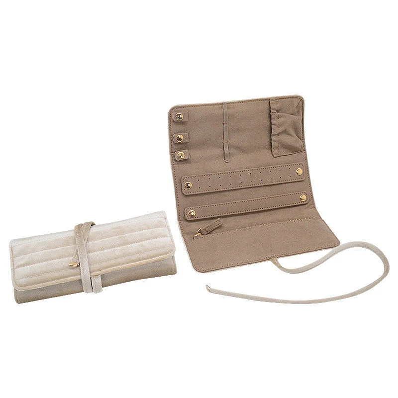 Wholesale Custom Logo Velvet Jewelry Pouch Organizer Earring Ring Necklace Storage for Jewelry Roll