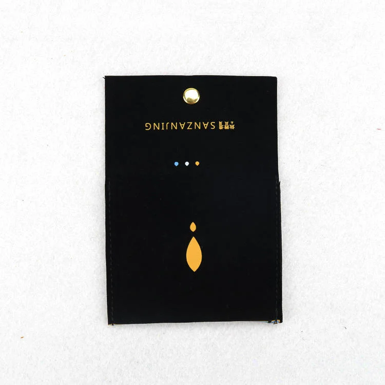 Wholesale Custom Luxury Suede Fabric Gift Bag Envelope Velvet Pouch for Necklace Jewelry with Button/Snap/Zipper