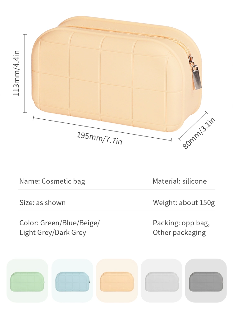 Wholesale Custom Makeup Bags for Women Large Capacity Waterproof Silicone Travel Zipper Cosmetic Bags