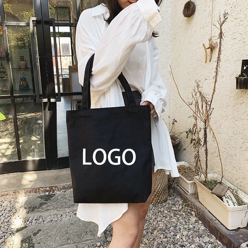 Wholesale Custom New Style Large Plain Cotton Canvas Tote Shopping Bag with Logo - Image 3
