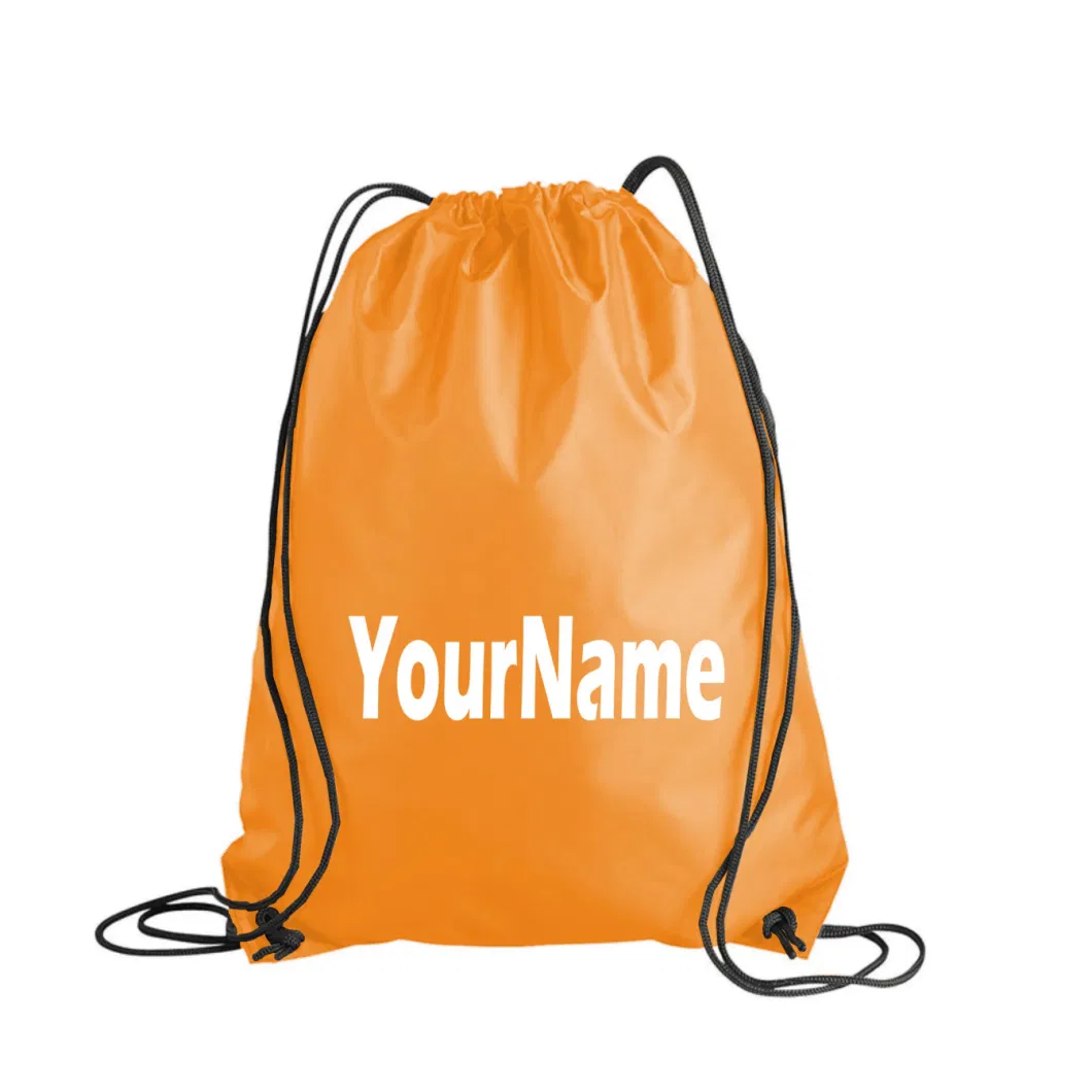 Wholesale Custom Polyester Nylon Gift Shoe Bag Pull String Bags Bulk Drawstring Backpack with Logo Print
