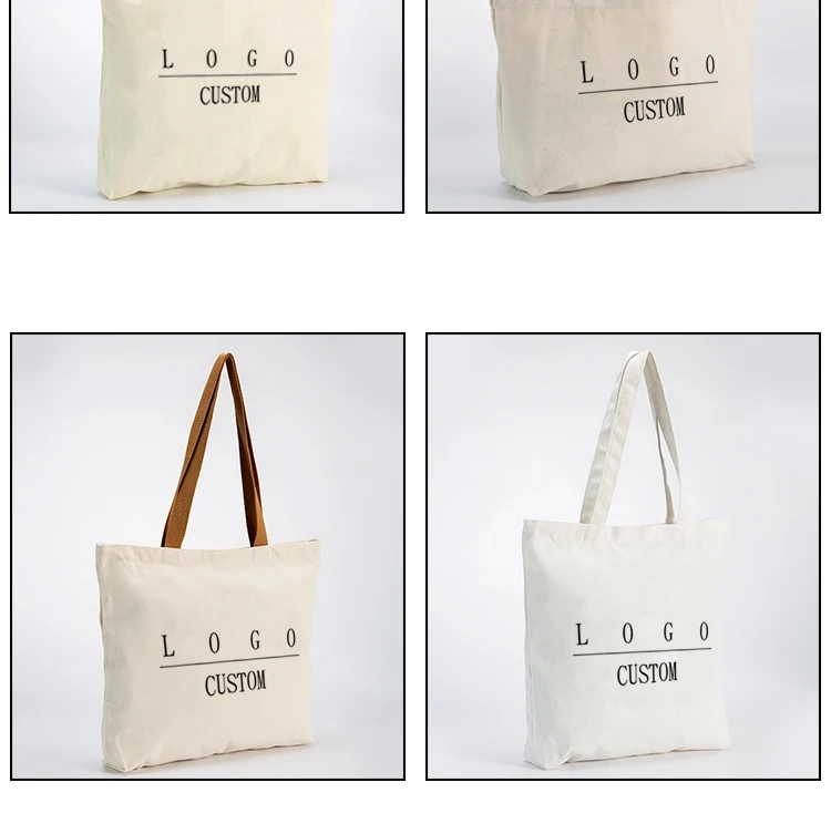 Wholesale Custom Print Logo Cheap Shopping Grocery Canvas Bag Canvas Tote