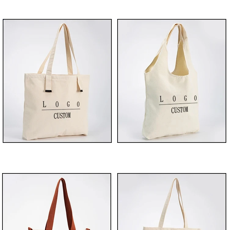 Wholesale Custom Print Logo Cheap Shopping Grocery Canvas Bag Canvas Tote