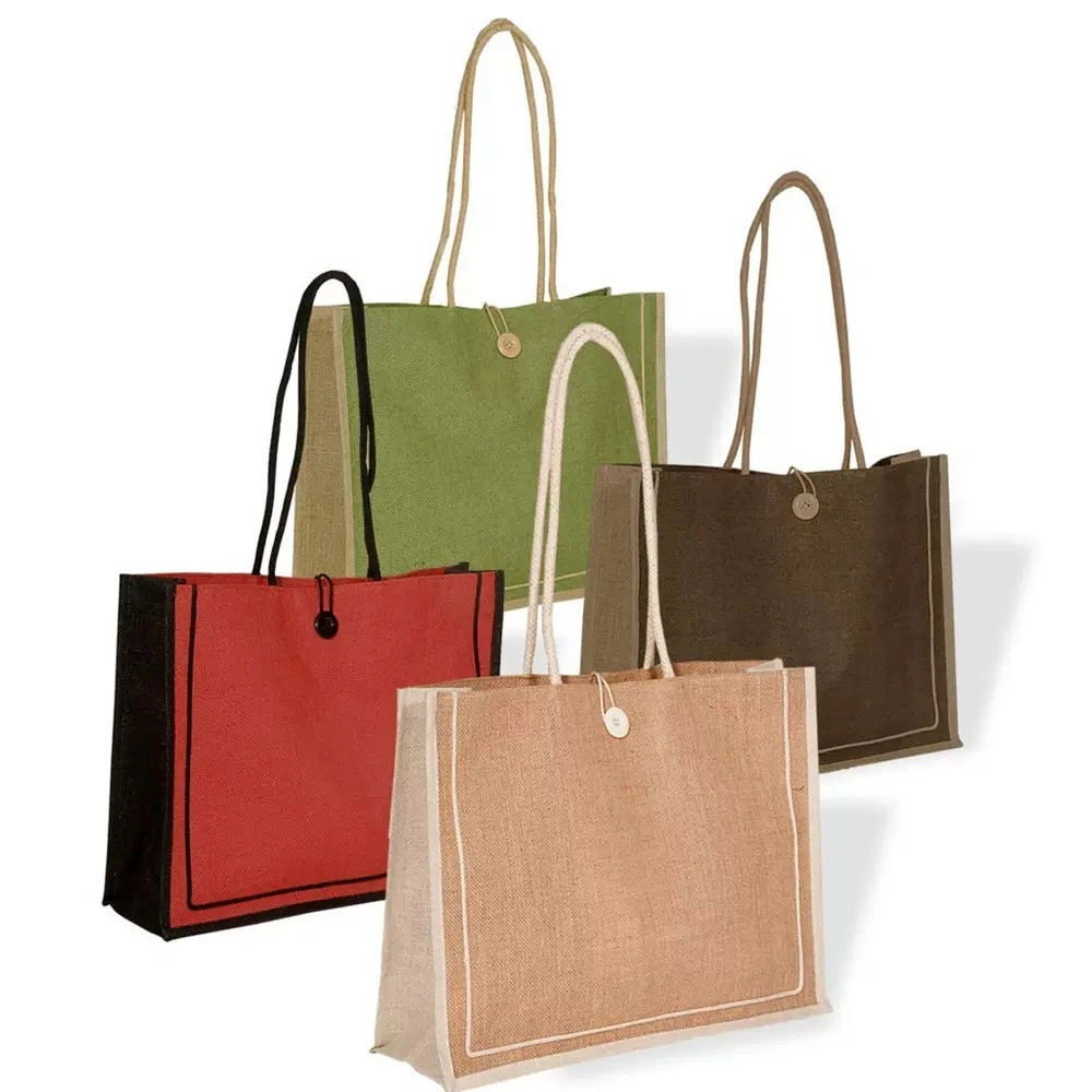 Wholesale Custom Printed Large Eco Friendly Tote Bags Custom Foldable Jute Bag