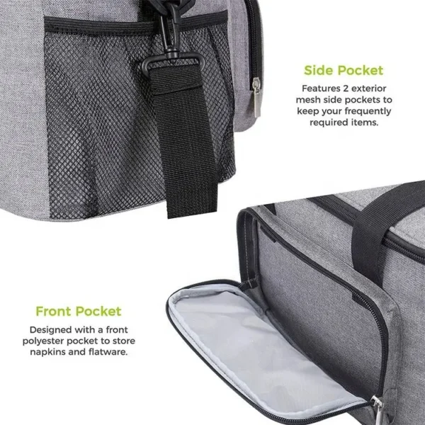 Wholesale Custom Printed Portable Large Insulated Tote Bag Thermal Lunch Cooler Bag - Image 2