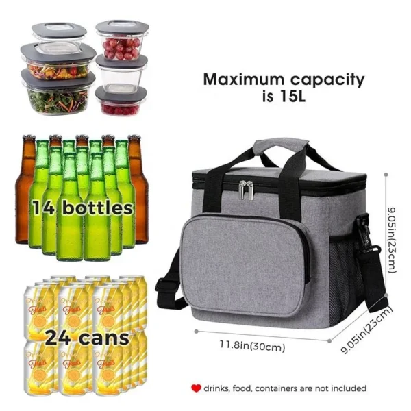 Wholesale Custom Printed Portable Large Insulated Tote Bag Thermal Lunch Cooler Bag - Image 4