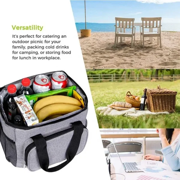 Wholesale Custom Printed Portable Large Insulated Tote Bag Thermal Lunch Cooler Bag - Image 5