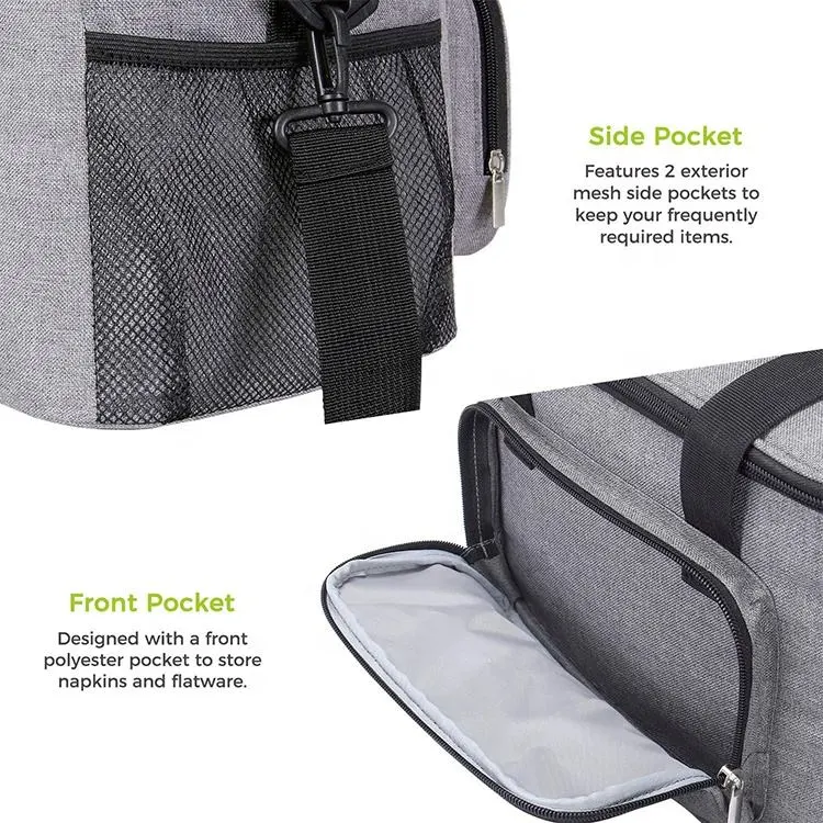 Wholesale Custom Printed Portable Large Insulated Tote Bag Thermal Lunch Cooler Bag