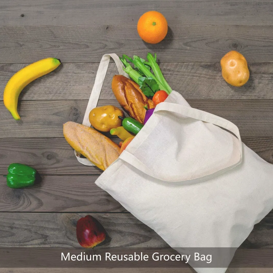 Wholesale Custom Reusable Shopping Bags Grocery Bag for Groceries Foldable Washable Canvas Fabric Tote Bags