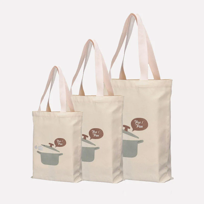 Wholesale Custom Sublimation Silk Screen Digital Heat Transfer Printed Anime Cotton Canvas Tote Big Shopping Bag