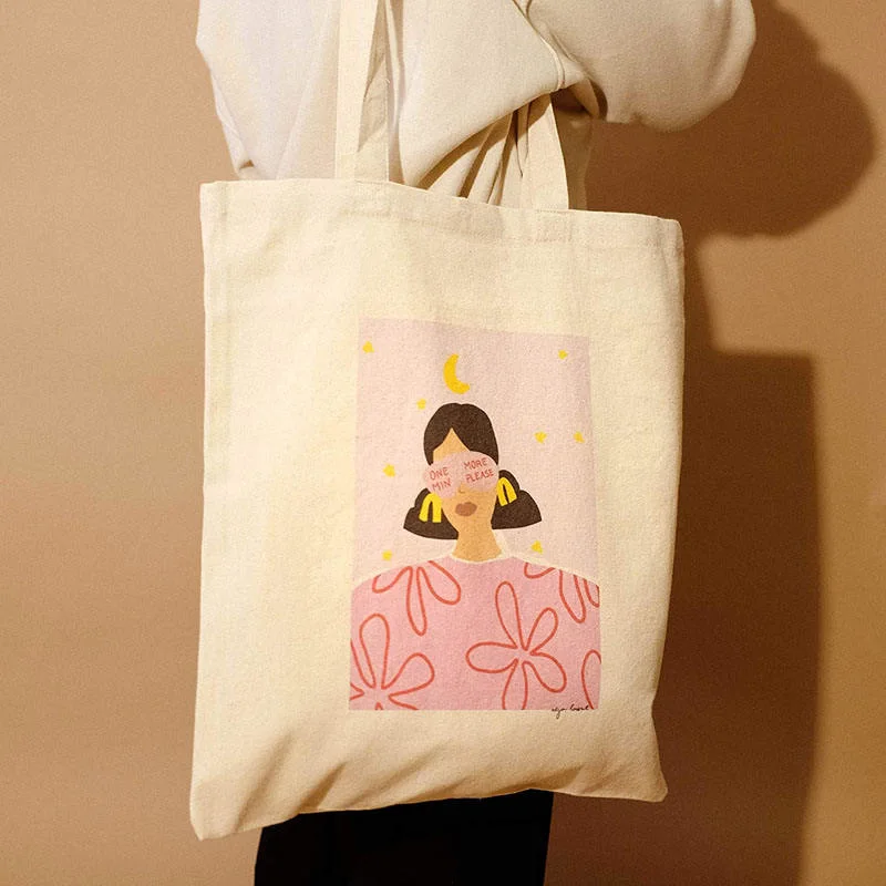 Wholesale Custom Sublimation Silk Screen Digital Heat Transfer Printed Anime Cotton Canvas Tote Big Shopping Bag - Image 5