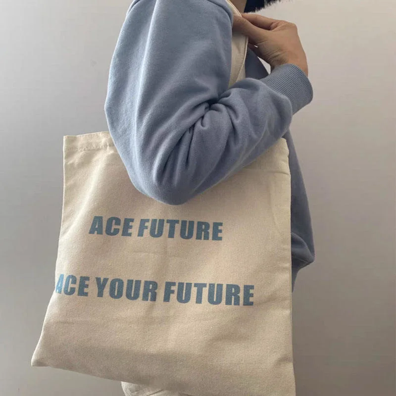 Wholesale Custom Sublimation Silk Screen Digital Heat Transfer Printed Anime Cotton Canvas Tote Big Shopping Bag - Image 6