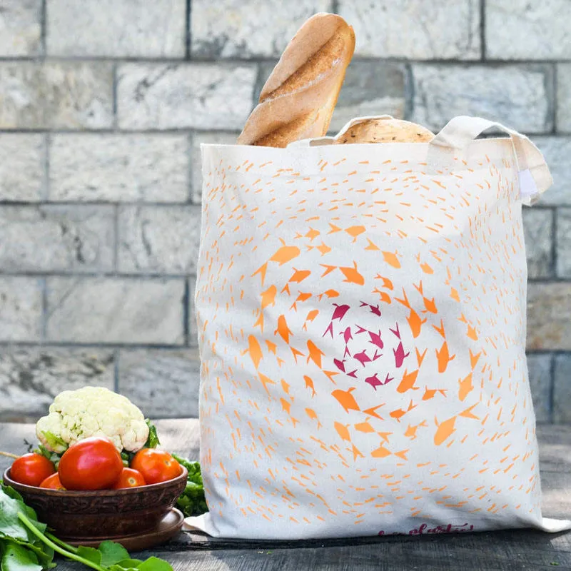 Wholesale Custom Sublimation Silk Screen Digital Heat Transfer Printed Anime Cotton Canvas Tote Big Shopping Bag