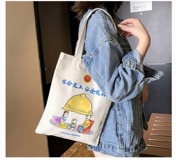 Wholesale Customized Canvas Bag Shopping Bag Handbag Student Shoulder Canvas Bag - Image 5