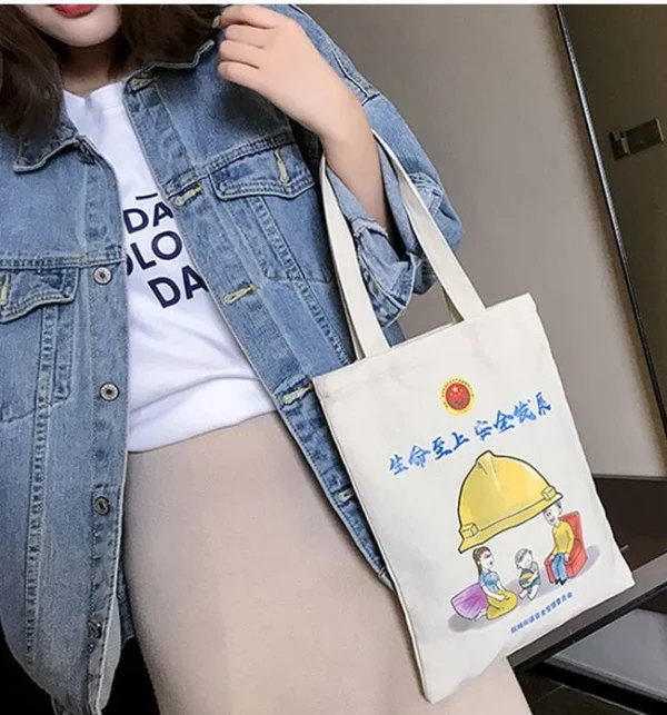 Wholesale Customized Canvas Bag Shopping Bag Handbag Student Shoulder Canvas Bag - Image 6
