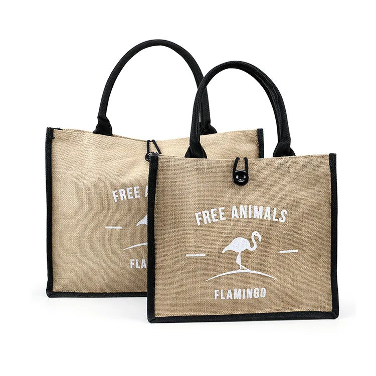 Wholesale Eco Reusable Promotional Customized Logo Shopping Jute Tote Bag - Image 2