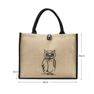 Wholesale Eco Reusable Promotional Customized Logo Shopping Jute Tote Bag - Image 4