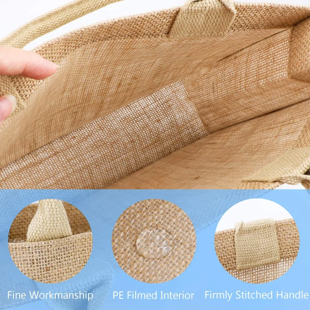 Wholesale Eco Reusable Promotional Customized Logo Shopping Jute Tote Bag