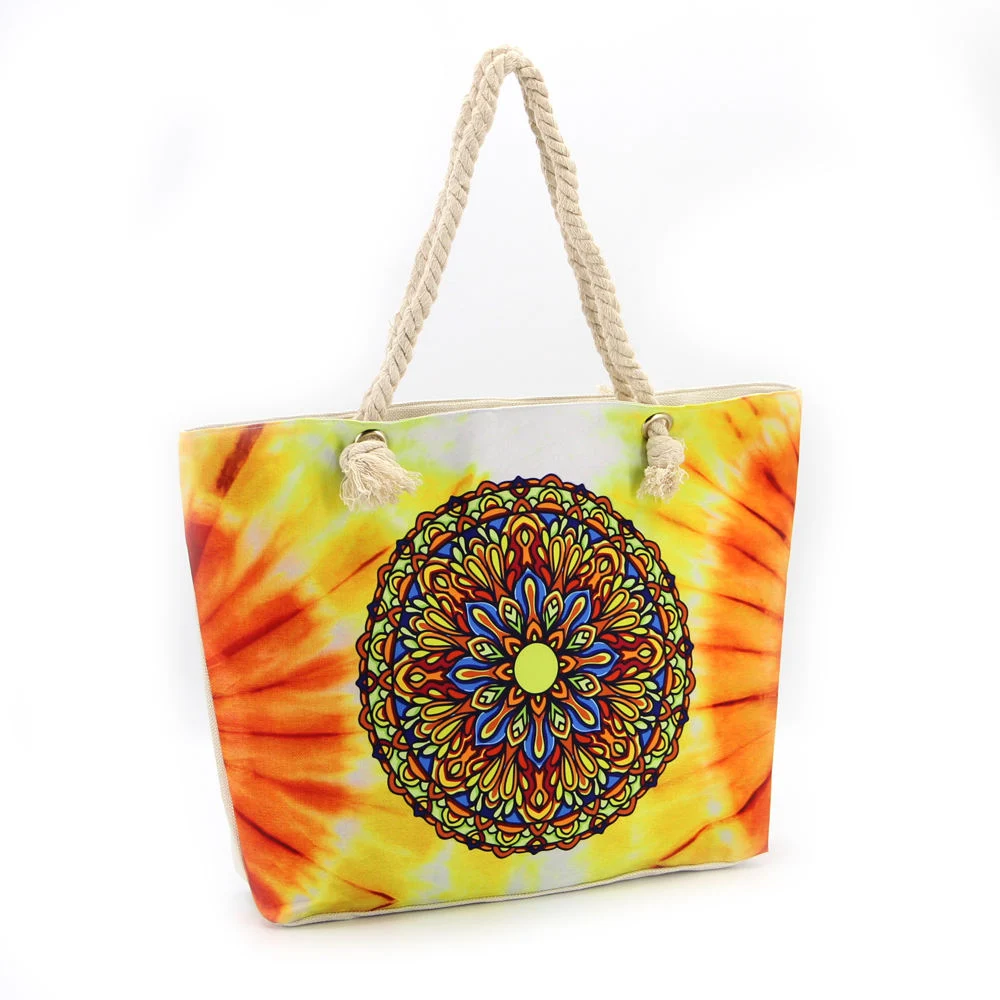 Wholesale Fashion Eco-Friendly Woman′s Cotton Canvas Beach Bag with Custom Logo Printed