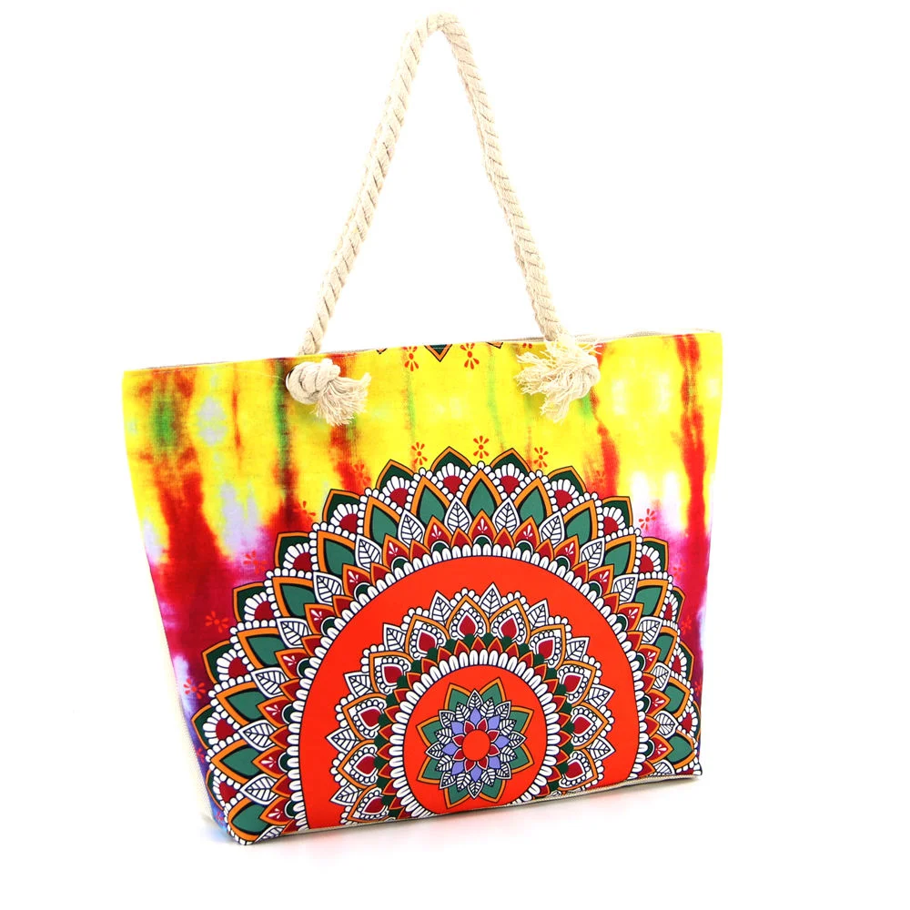 Wholesale Fashion Eco-Friendly Woman′s Cotton Canvas Beach Bag with Custom Logo Printed