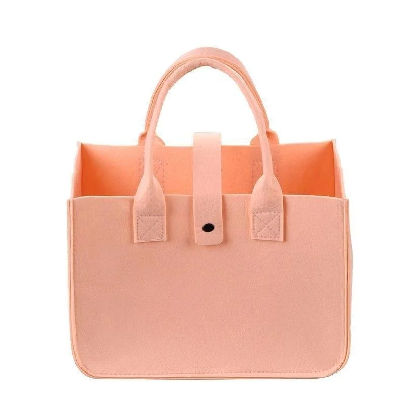 Wholesale Fashion Girl Handbag 2024 New Solid Color Square Felt Bags DIY Tote Bag Cartoon Decoration